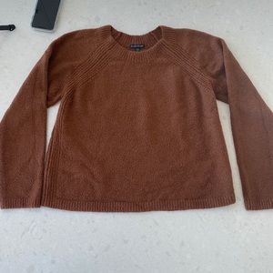 Eileen Fisher Organic Cotton Crewneck Brown Sweater. Size Medium